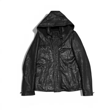 00s archive 후드 레더 재킷 y2k