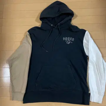 BAYFLOW 후드 부착 후드티 네이비 베이지 화이트