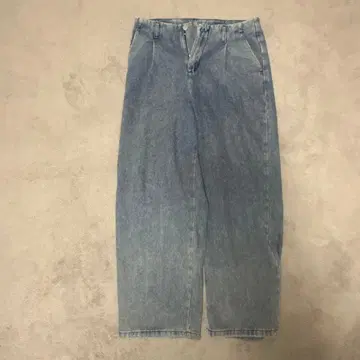 라이트 블루 데님 와이드 레그 팬츠