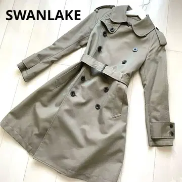SWANLAKE 보아 라이너 트렌치코트 카키 벨트 포함 롱 코트