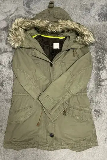 GAP y2k 그런지 밀리터리 헤이세이 갸루 모즈 코트 퍼 카키