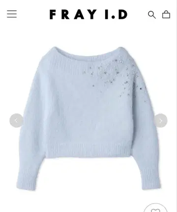 완판 색상 신상 새상품 FRAY I.D 알파카 샤기 비쥬 오프숄더 니트