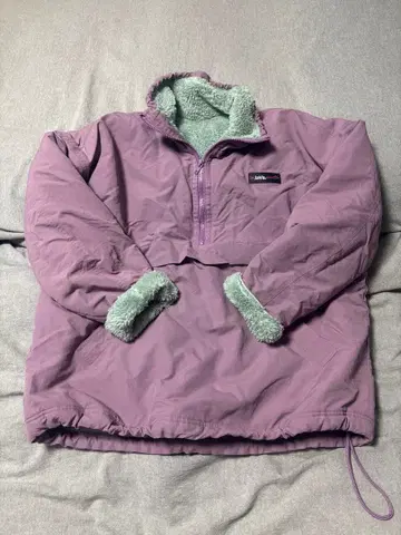 Java. 연보라 하프 지퍼 자켓 리버서블