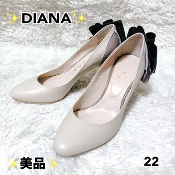 [ 새상품급 ] 다이애나 펌프스 백 리본 베이지 힐 하이힐 22