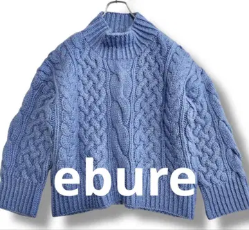 [ ebure 에부르 ] 케이블 짜임 니트 / 라이트 블루
