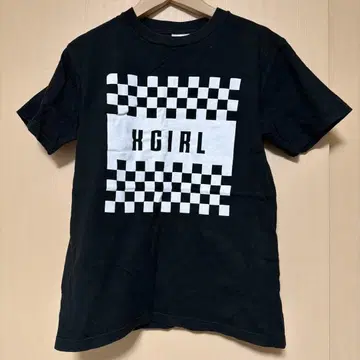 XGIRL 체커 패턴 T셔츠 사이즈 1 블랙