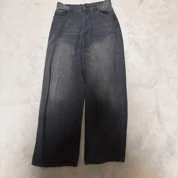 다크 그레이 와이드 레그 데님
