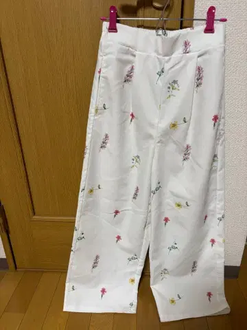 꽃무늬 허리밴딩 와이드 팬츠