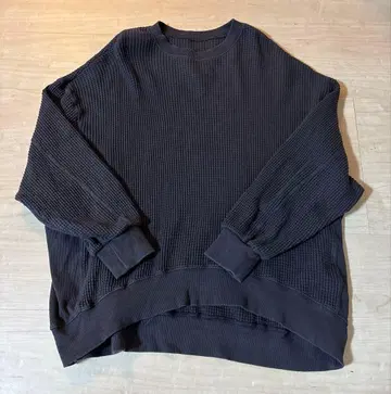 안티카 오니와플 겨드랑이 리브 풀오버 흑먹색