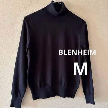 새상품급 BLENHEIM 터틀넥 니트 풀오버 모 90% 네이비 M