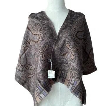 택 포함 에트로 실크 혼방 스톨 고급스러운 더스티 컬러