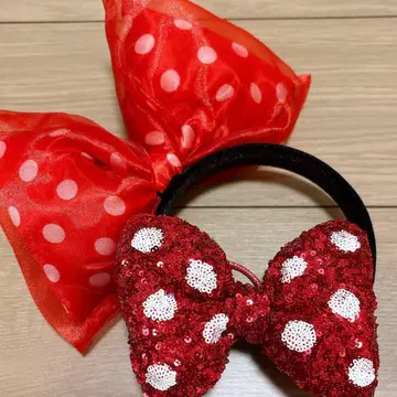 미니 리본 머리띠 스팽글 머리끈