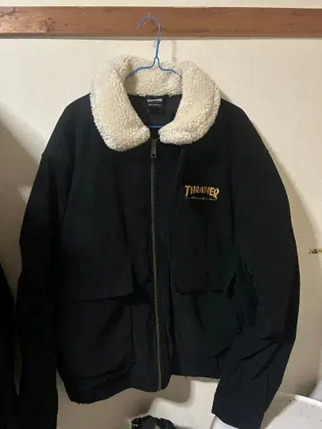 THRASHER 트레셔 보아 옷깃 패딩 자켓 블랙 L 새상품급