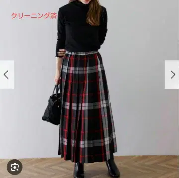 체크 플리츠 스커트