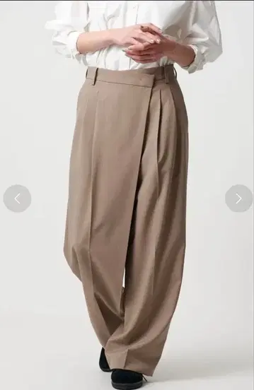 포플린 2턱 랩 팬츠 2 -워셔블- ( BEIGE )