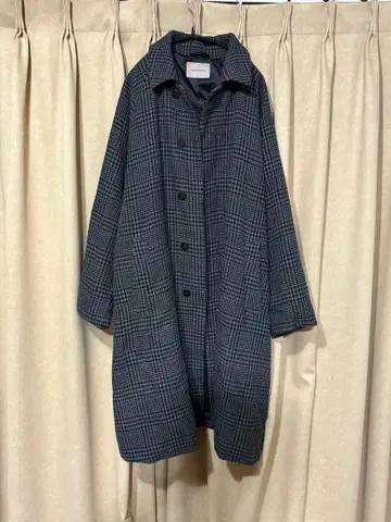 BEAMS LIGHTS 스텐카라 코트 네이비 계열 체크