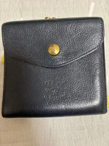 일비종떼 네이비 가죽 접이식 지갑