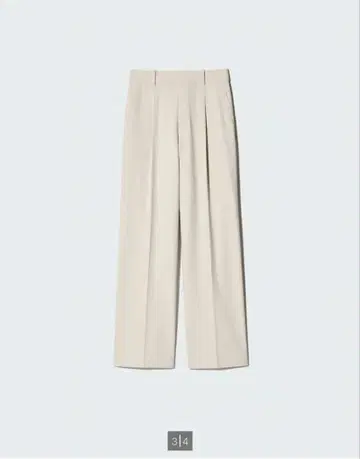 UNIQLO 턱 와이드 팬츠 베이지 긴 길이 74cm M 사이즈