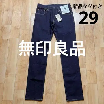 택 포함 새상품 무인양품 스트레치 데님 스키니 팬츠 코튼 29
