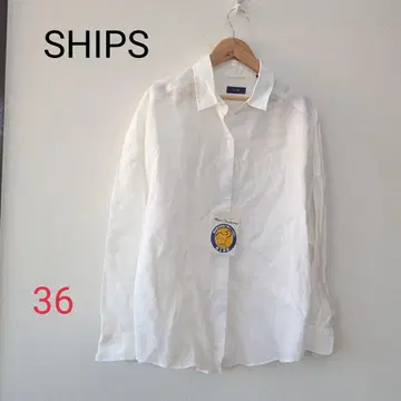 [ 새상품급 ] SHIPS 쉽스 린넨100% 셔츠 36 화이트 일본제