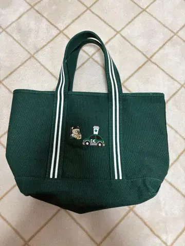 대만 스타벅스 토트백 다크 그린