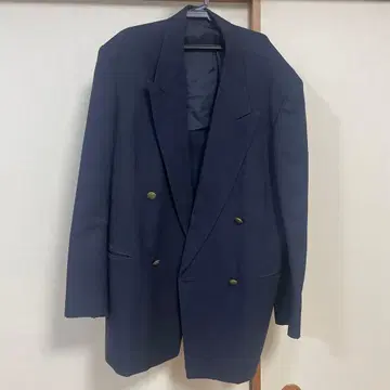 네이비 더블 브레스트 테일러드 자켓