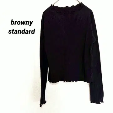 2838M 브라우니 스탠다드 긴팔 티셔츠 프릴 리브 니트 상의
