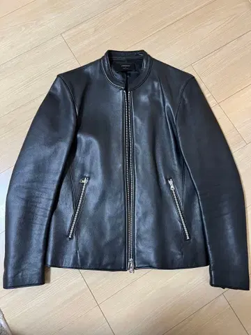 블랙 가죽 싱글 라이더 자켓 사이즈 2