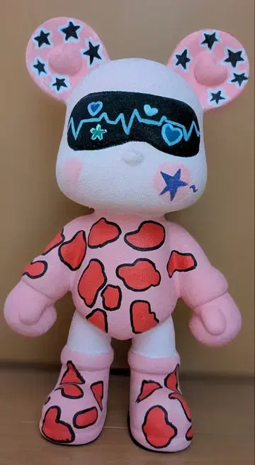 흘러내리는 아트 유체 아트 낙서 곰 33cm