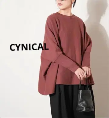 [미사용 택 포함] 시니컬 돌먼 니트 테라코타 판초