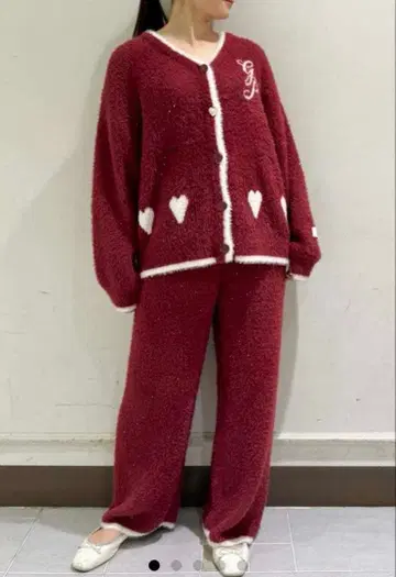 젤라또피케 라메 페더 가디건 & 롱 팬츠