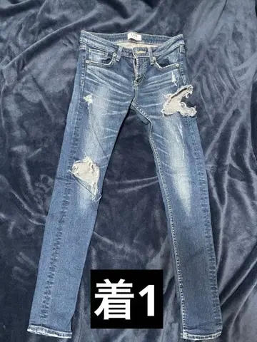 GYDA 데미지 가공 스키니 데님 팬츠