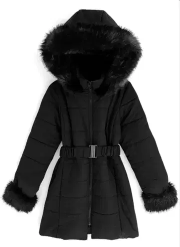 GRL 그레일 벨트 포함 퍼 다운 코트[kd13] S 사이즈