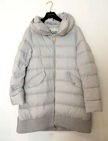 새상품급 HERNO 등 울 절개 다운 코트 44 그레이지