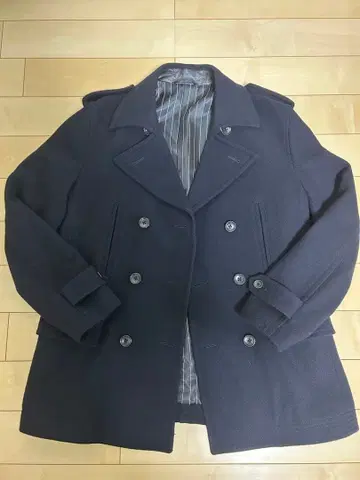 [ 새상품급 ] 네이비 더블 브레스트 피 코트