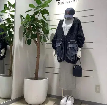 [ 미사용품 ] MICALLE MICALLE 데님 도킹 가디건 그레이