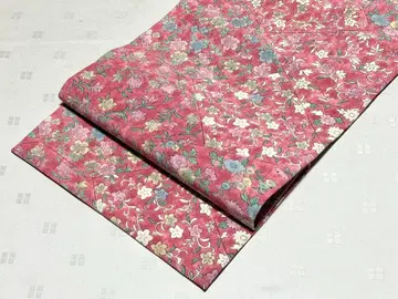 미사용품 기모노 오비 순수 실크 작은 꽃 무늬 나고야 오비 선착순