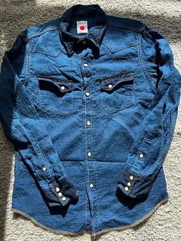 새상품급 marka 일본제 인디고 올 패턴 셔츠