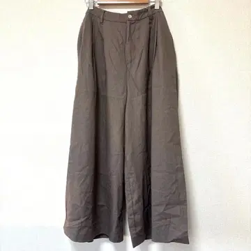 택 포함 새상품 natural couture 면린넨 턱 가우초 팬츠