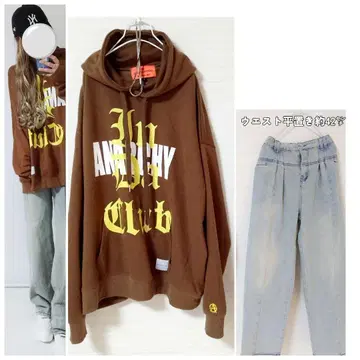 코디 세트 오버 사이즈 후드티 루즈핏 데님