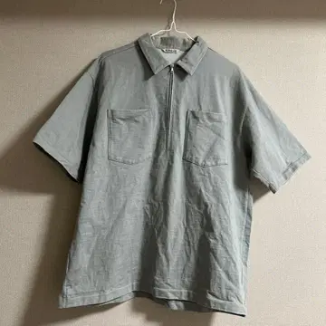 AURALEE 그레이 반팔 셔츠 집업