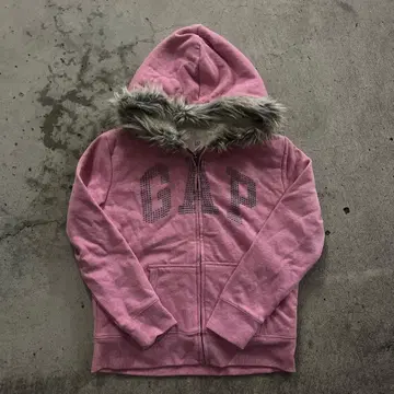 Gap 핑크 지퍼 후드티 중 보아 퍼 y2k 헤이세이 갸루 크롭 기장