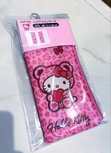아베일 헬로키티 헤어 다리미 케이스 핑크 레오파드 무늬 미개봉 새상품