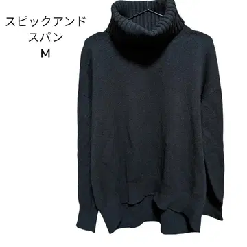 스픽 앤 스팬 하이넥 블랙 니트 M 여성 울