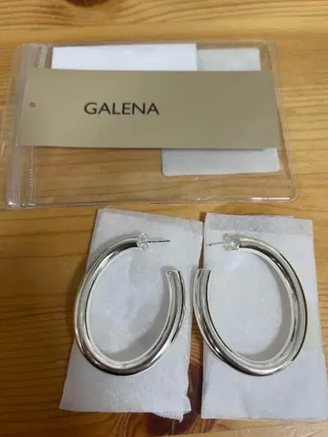 GALENA 실버 후프 귀걸이