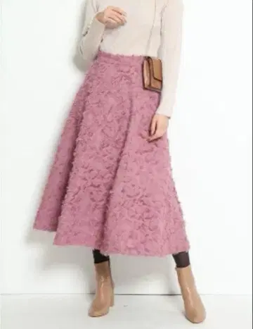Apuweiser-riche 자카드 플레어 스커트 핑크
