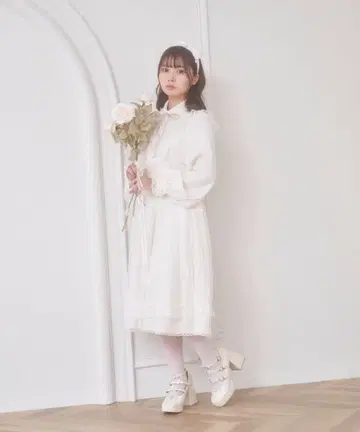 허니시나몬 레이스 에이프런 원피스