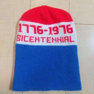 70S 빈티지 트리콜로르 컬러 니트 모자 기념품? 1776-1976