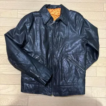 누디진 블랙 가죽 자켓 오렌지 안감 사이즈 L