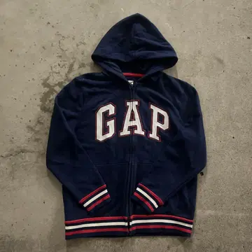 Gap 네이비 지퍼 후드티 y2k 헤이세이 갸루 크롭 기장